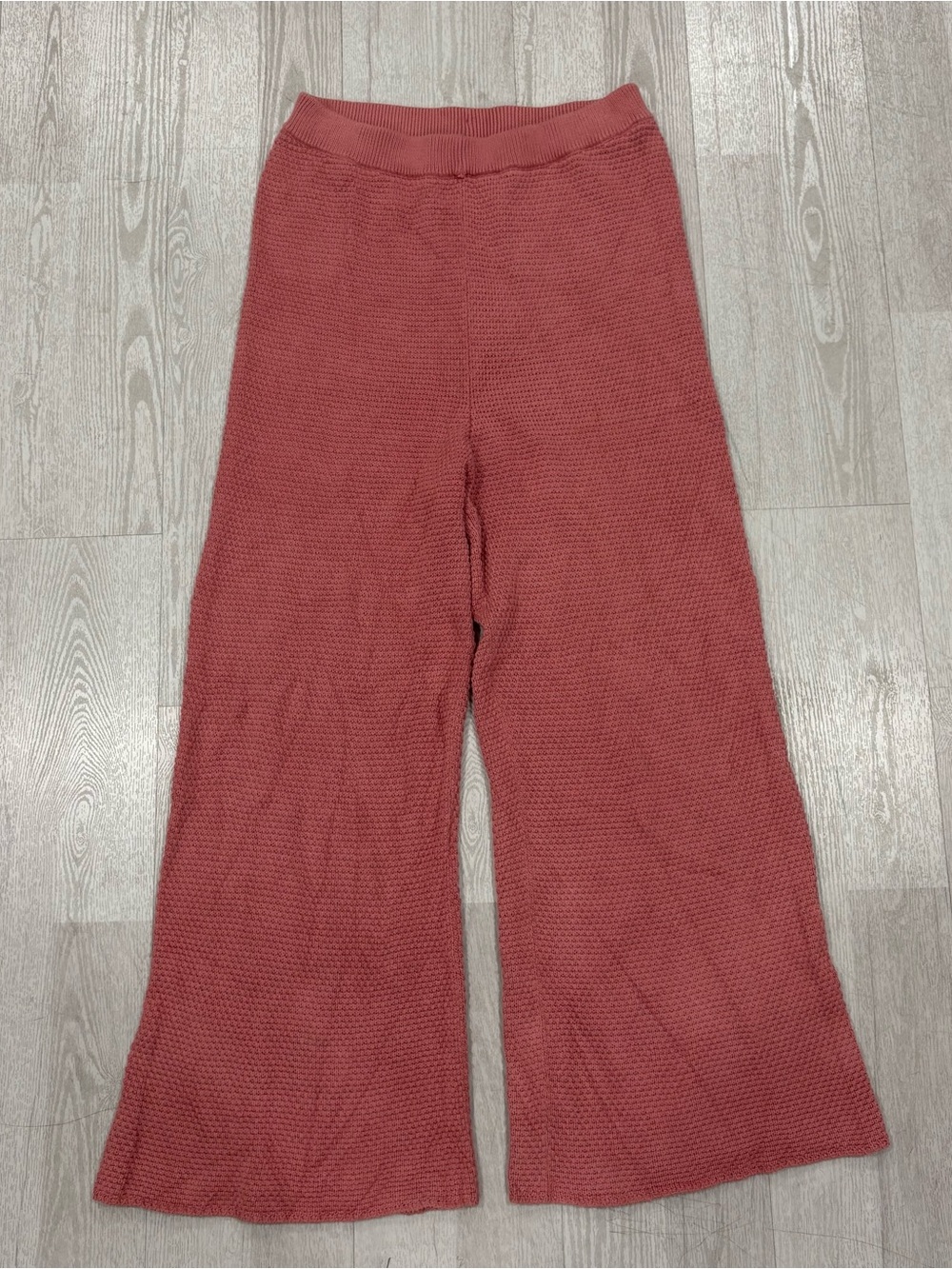 Free People FP Beach Knit Wide Leg Pants Dusty Rose Size M